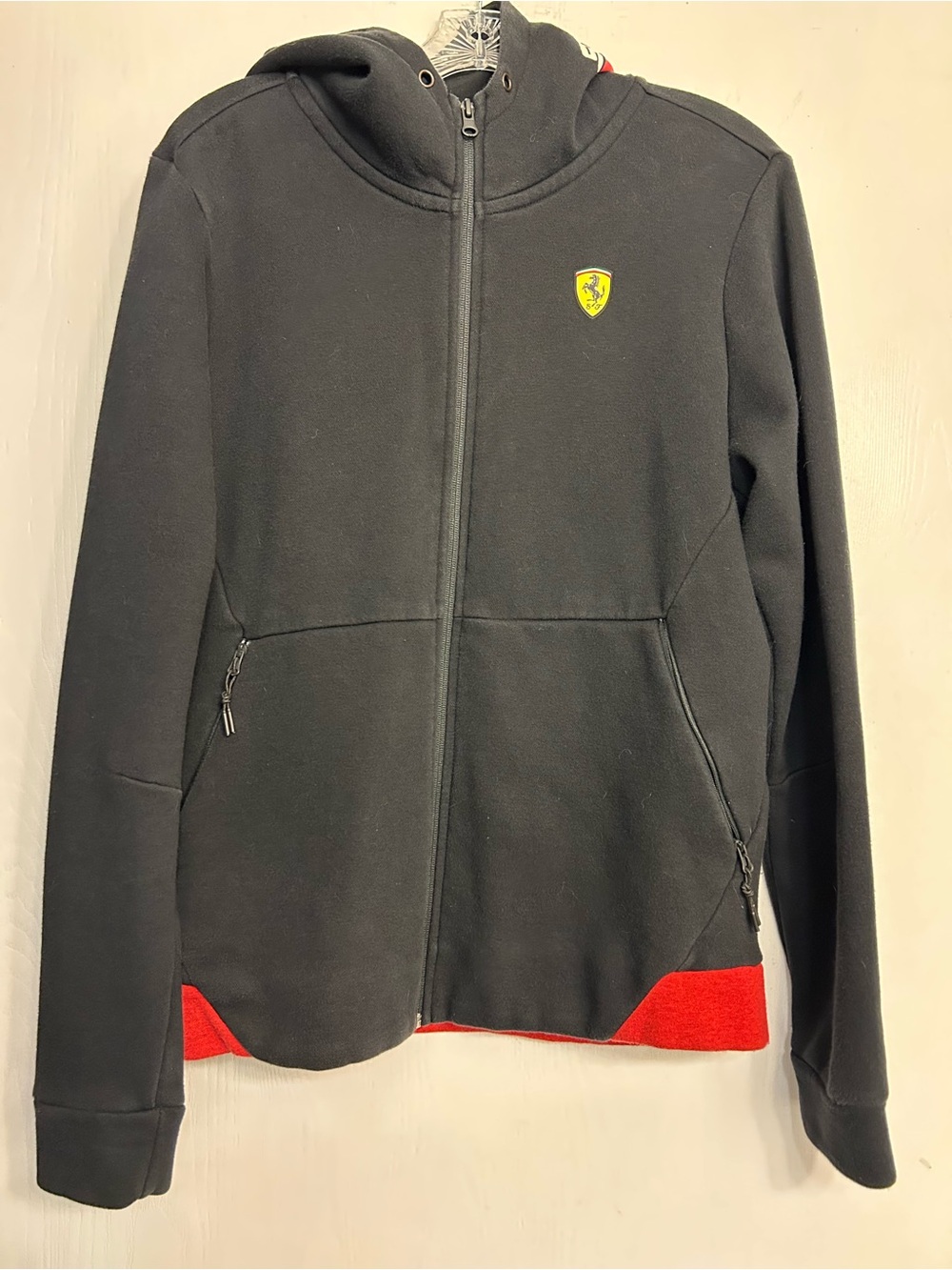 Scuderia Ferrari Italian Motorsport Racing Sportswear Men’s Black Hoodie Sz M.